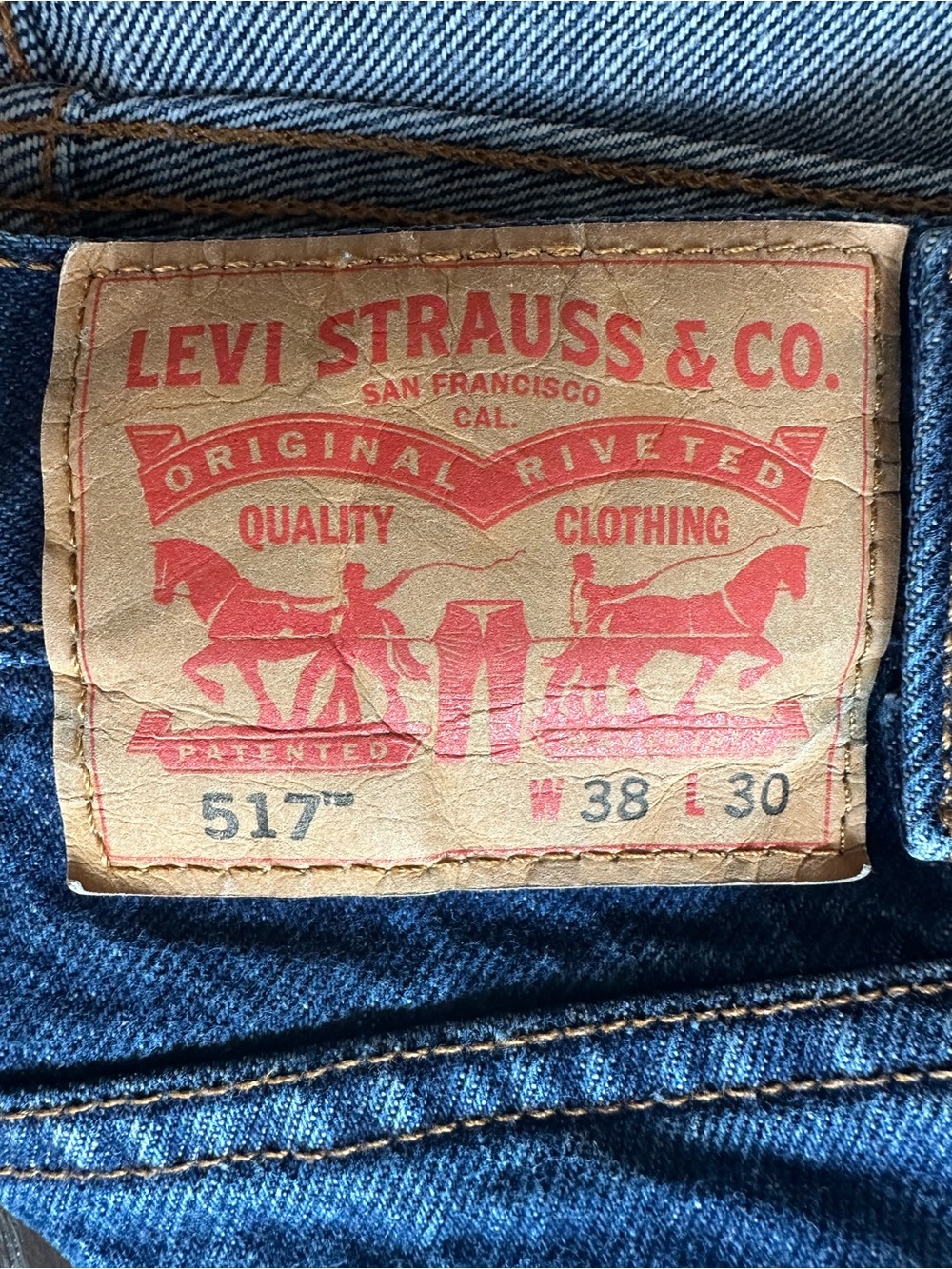 Levis 517 Mens Bootcut Jeans 38x29 Medium Dark Wash 100% Cotton Western Cowboy - Picture 3 of 11